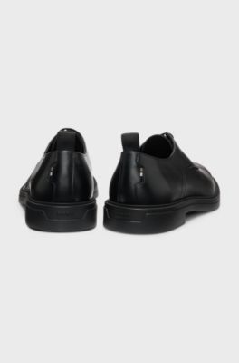 Leather Derby shoes with rubber sole, Black