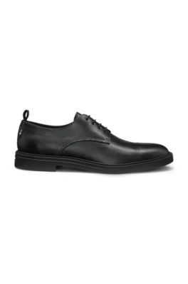 Leather Derby shoes with rubber sole, Black