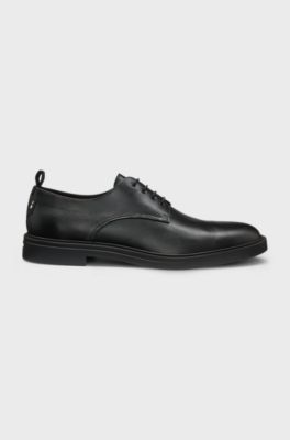 Leather Derby shoes with rubber sole, Black