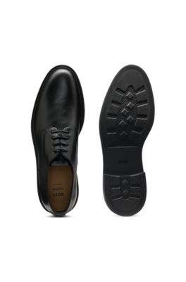 Leather Derby shoes with rubber sole, Black