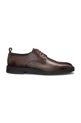 Leather Derby shoes with rubber sole, Brown