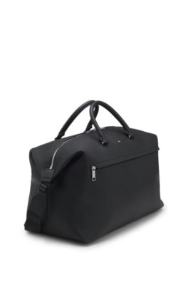Holdall with logo and signature stripe, Black