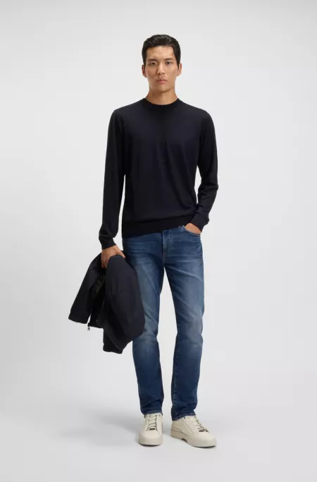 Slim-fit jeans in blue performance-stretch denim