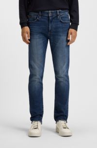 Blaue Slim-Fit Jeans aus Performance-Stretch-Denim, Dunkelblau
