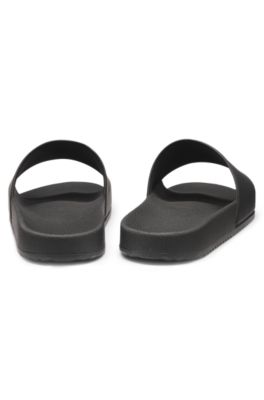 Slides with logo strap, Black