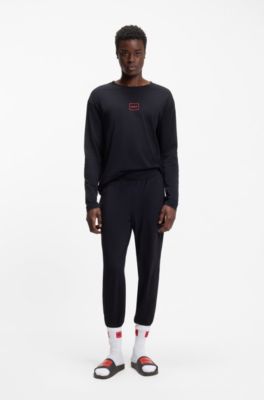 Slides with logo strap, Black