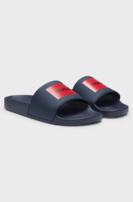 Slides with logo strap, Dark Blue
