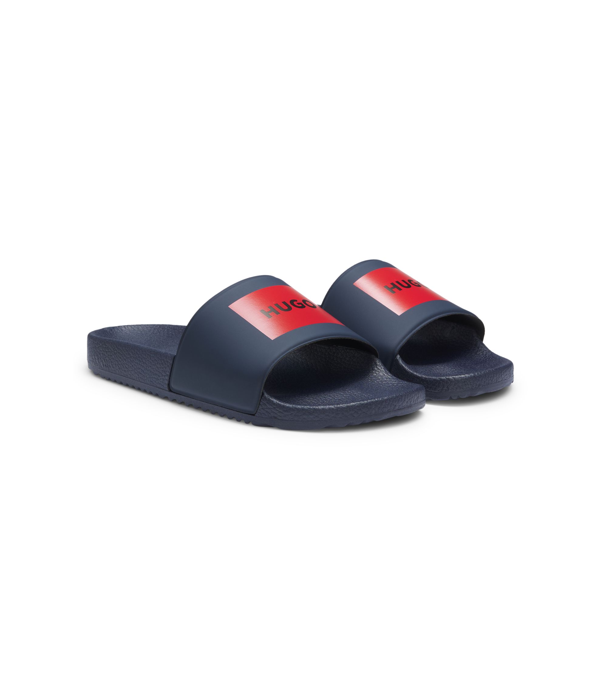 Slides mit Logo auf dem Riemen