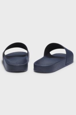 Slippers met logo op de wreefband, Donkerblauw