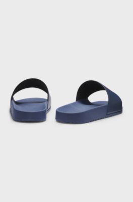 Slides with logo strap, Blue