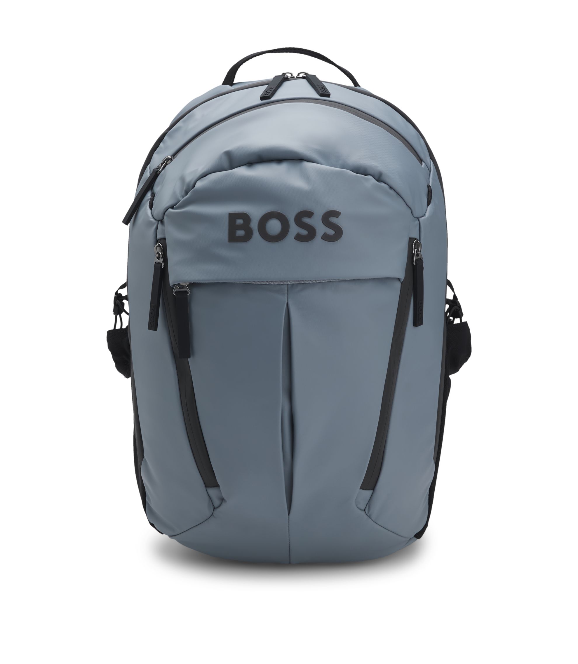BOSS - Faux-leather backpack with logo detail - Dark Grey