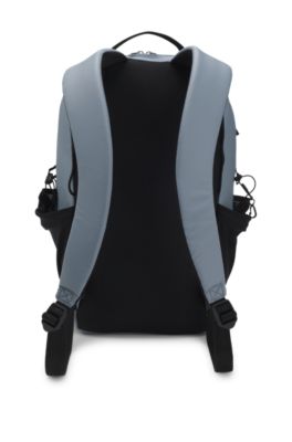 Faux-leather backpack with logo detail, Dark Grey