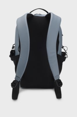 Faux-leather backpack with logo detail, Dark Grey