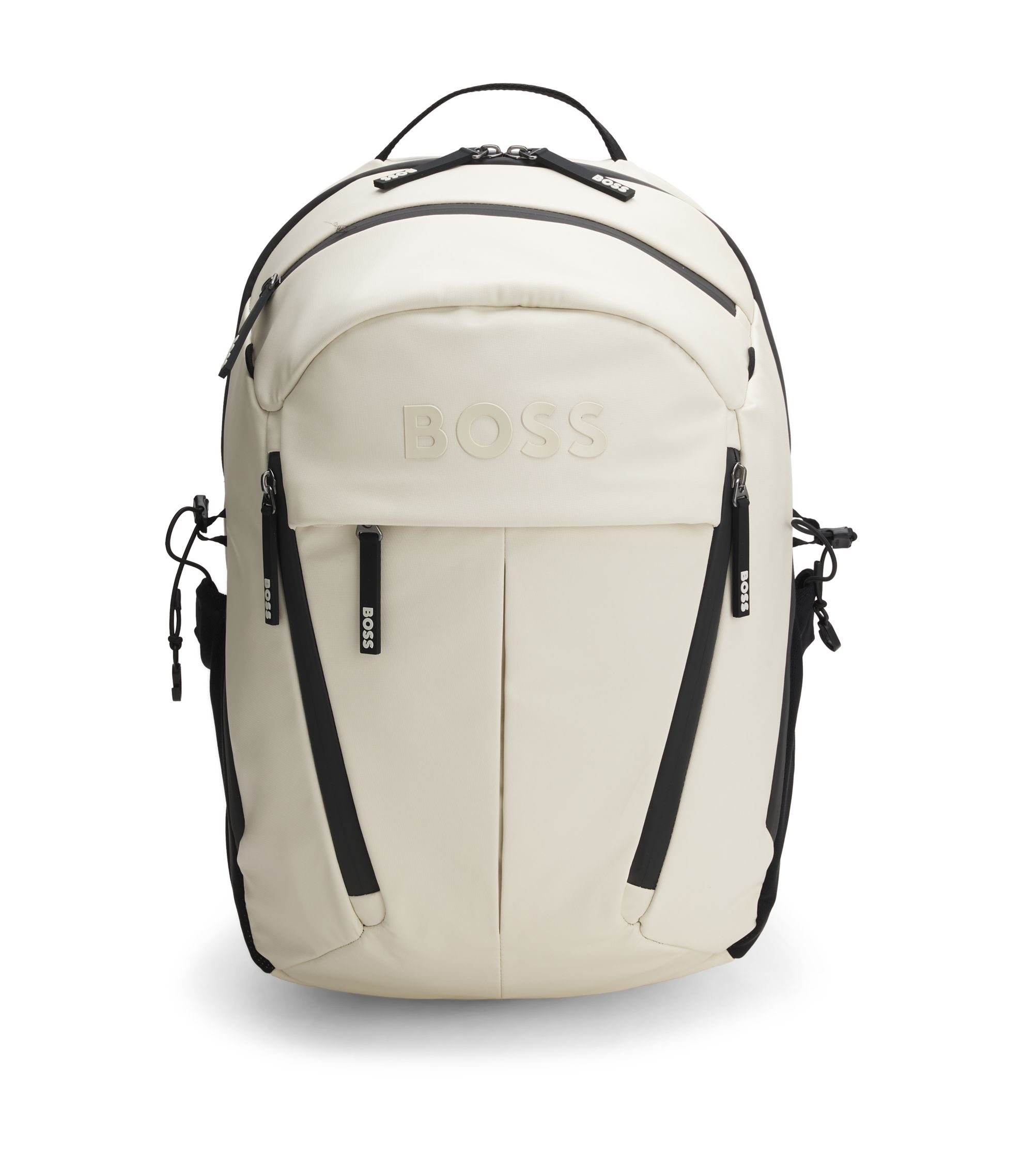 BOSS フェイクレザーバックパック BOSS - フェイクレザー バックパック ロゴディテール - ホワイト