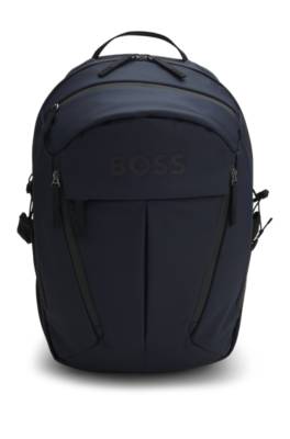 Faux-leather backpack with logo detail
