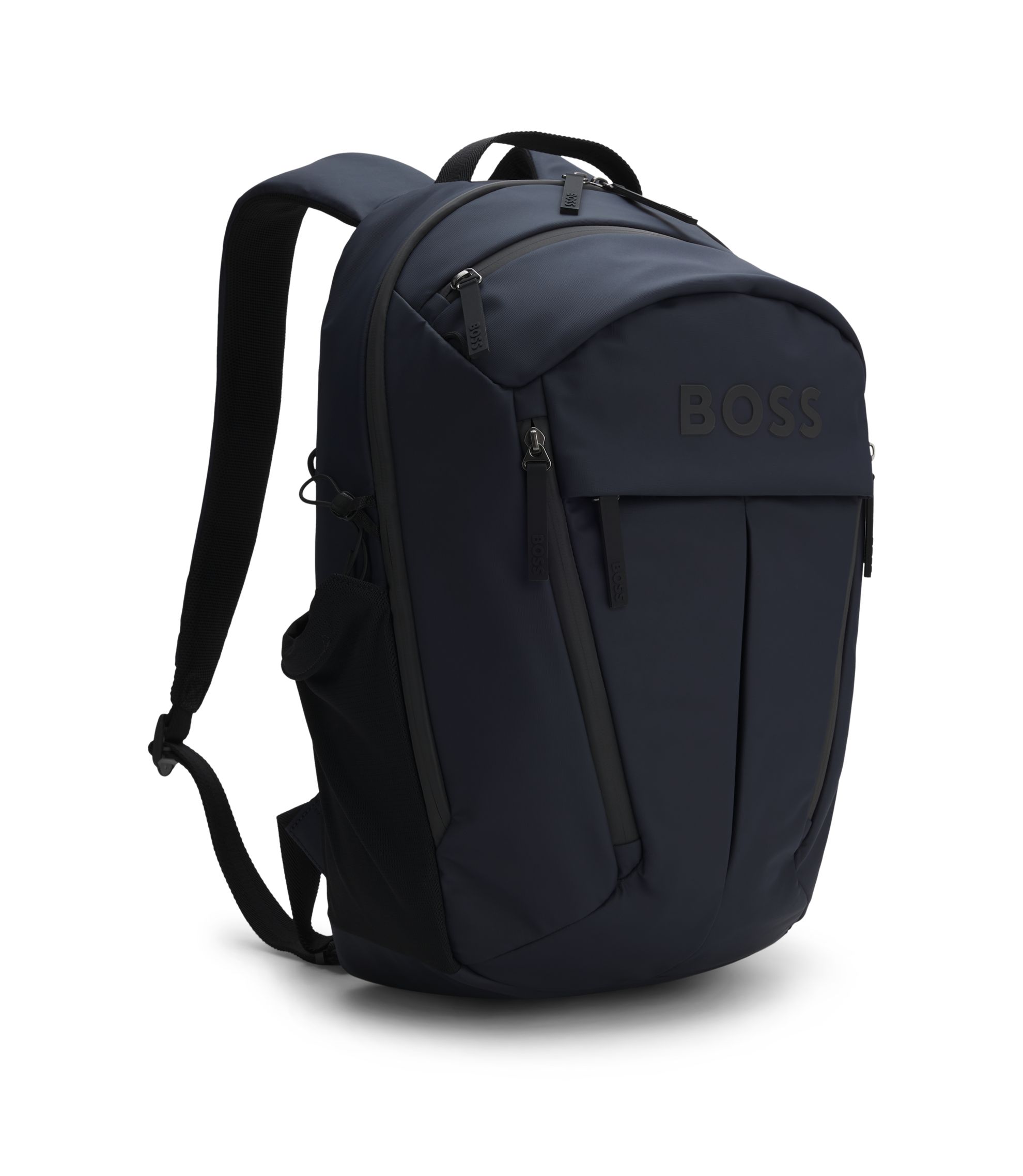 BOSS - フェイクレザー バックパック ロゴディテール - ダークブルー
