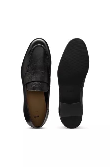Penny loafers in tumbled leather