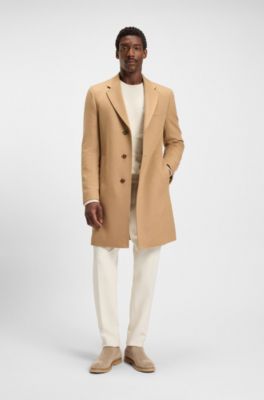 Suede Chelsea boots with elasticated panels, Beige