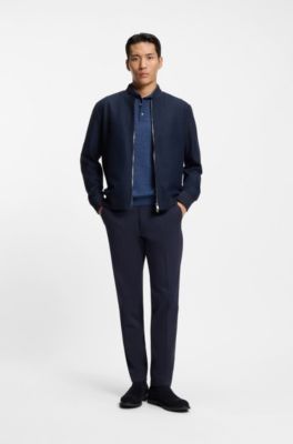 Suede Chelsea boots with elasticated panels, Dark Blue