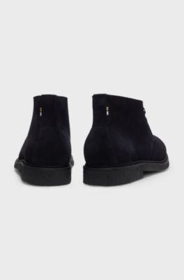 Suede desert boots with rubber sole, Dark Blue