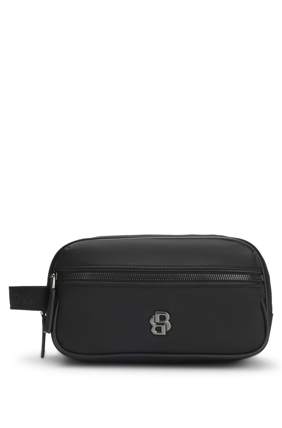 Toiletry case in structured twill with logo