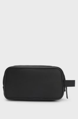Twill washbag with Double B monogram hardware, Black