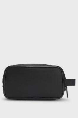 Toiletry case in structured twill with logo, Black
