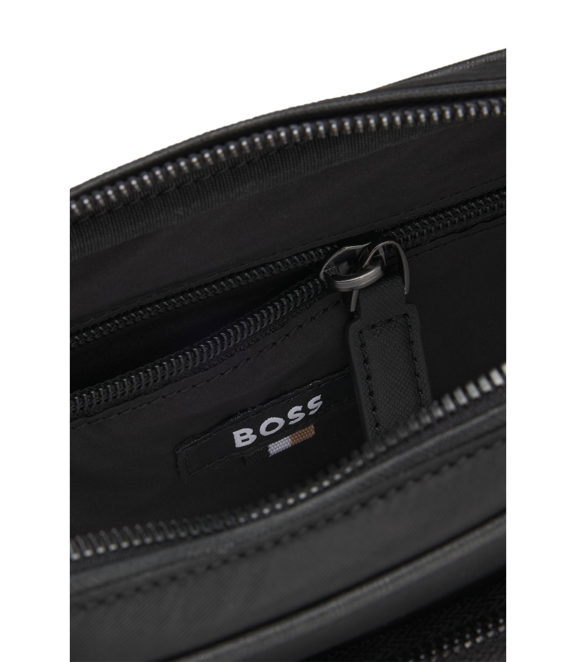   モノグラム ロゴ レポーターバッグ クロスボディ BOSS - クロスボディバッグ モノグラムパターン - ブラック