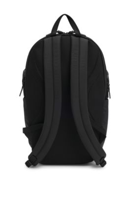 Logo backpack with mesh front pocket, Black