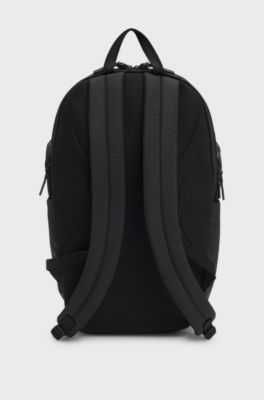 Logo backpack with mesh front pocket, Black