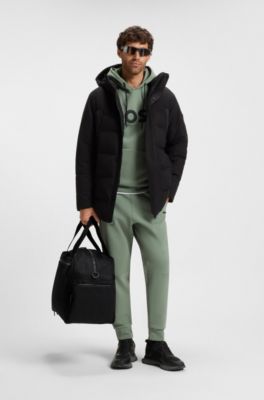 Colour-blocked holdall with reflective logo, Black