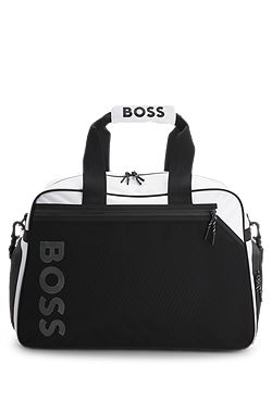 Colour-blocked holdall with reflective logo