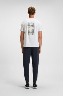 Relaxed-fit T-shirt with decorative reflective accents, White