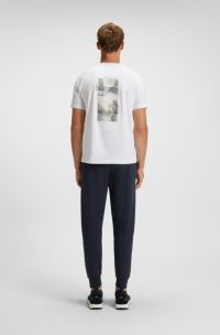 Relaxed-fit T-shirt met decoratieve reflecterende accenten, Wit