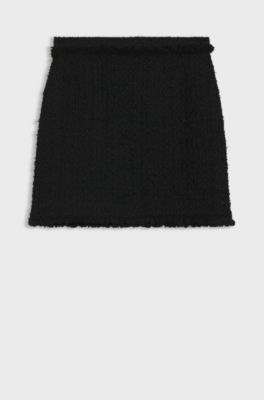 Mini skirt in velvet tweed, Black