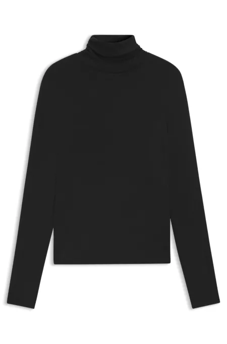 Rollneck top in stretch jersey