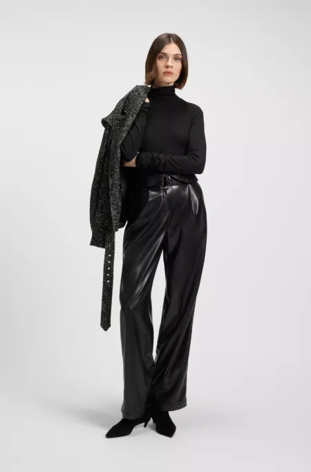 Rollneck top in stretch jersey