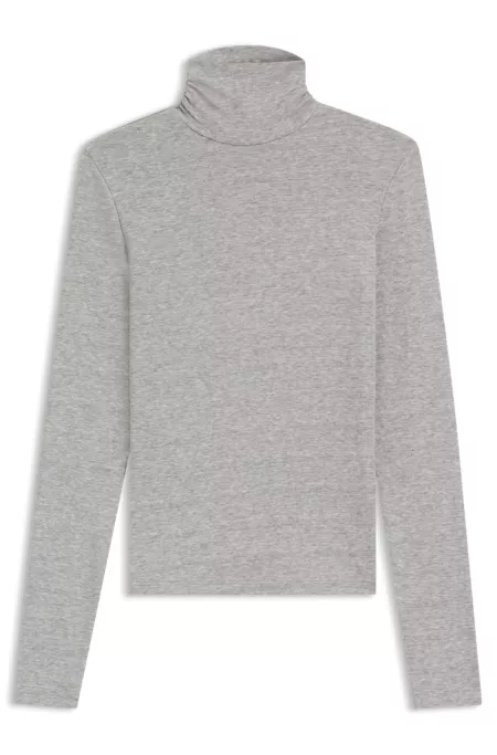 Rollneck top in stretch jersey
