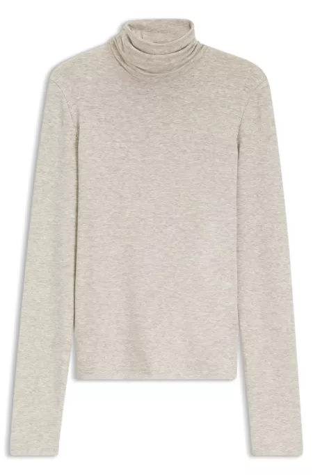 Rollkragen-Longsleeve aus Stretch-Jersey