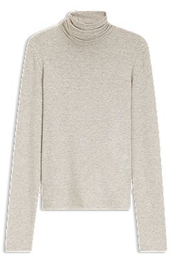 Rollkragen-Longsleeve aus Stretch-Jersey