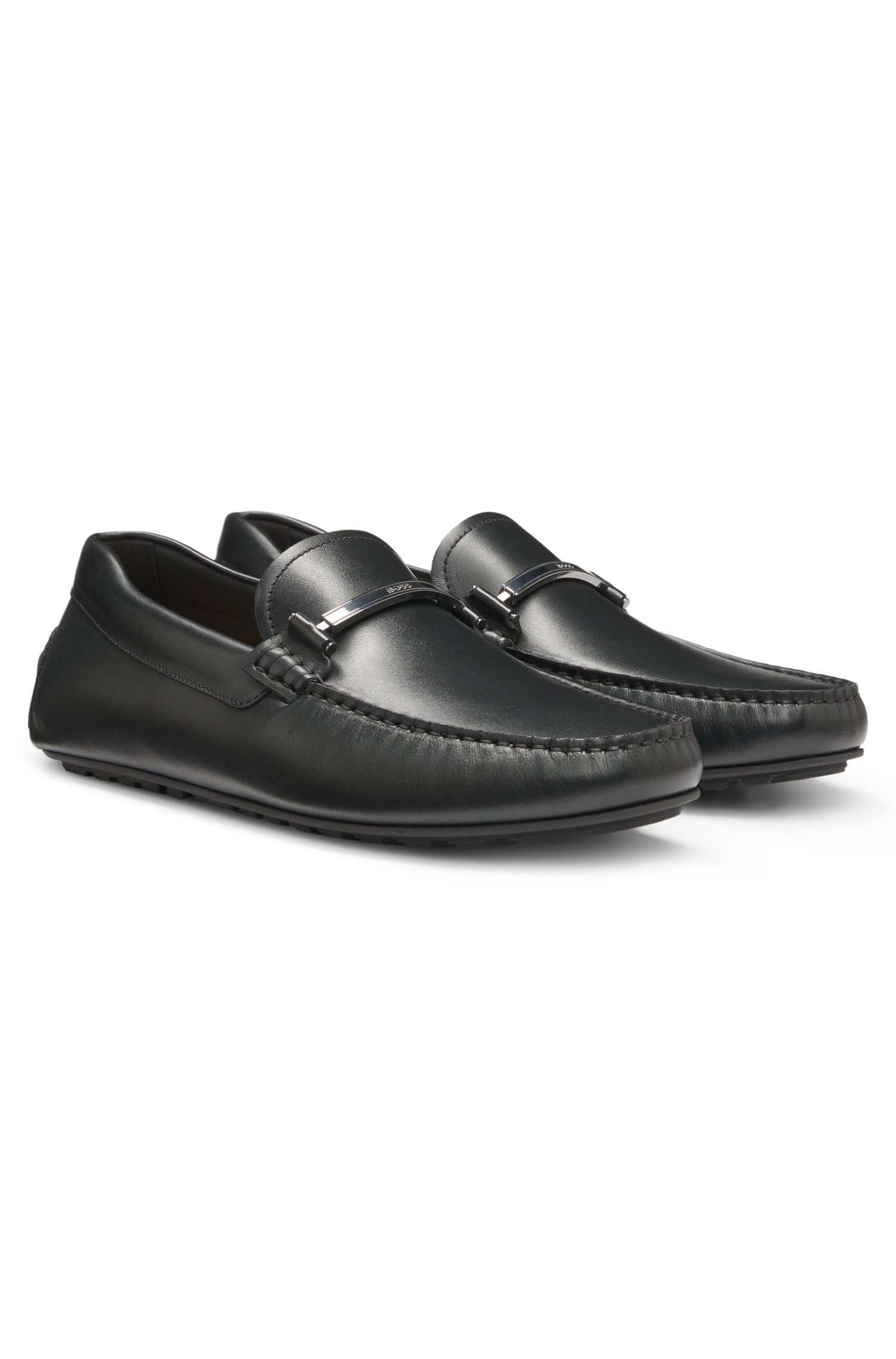 Boss Nappa-leather driver shoes with branded hardware snörskor herr