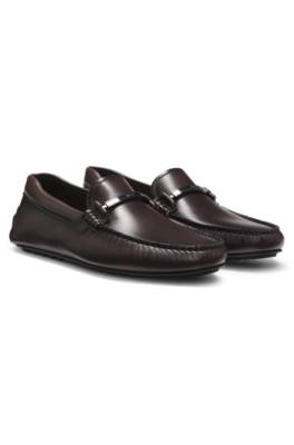 Nappa-leather driver shoes with branded hardware 1