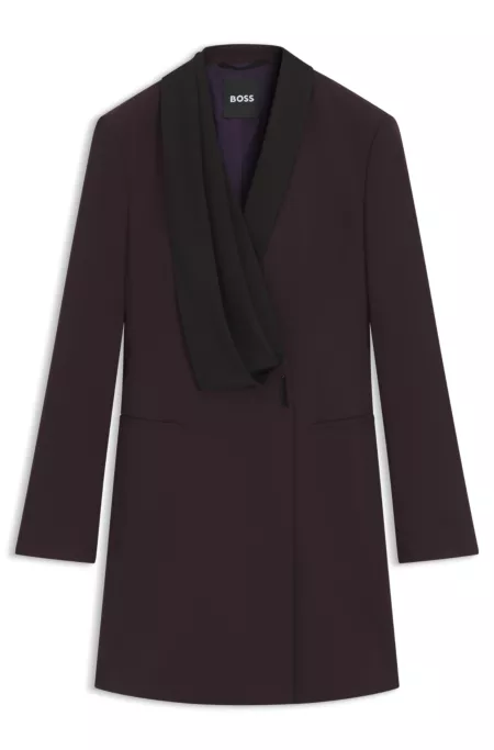 Tuxedo-style dress in virgin wool