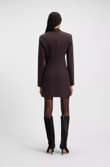 Tuxedo-style dress in virgin wool