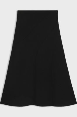 A-line skirt in boiled wool, Black
