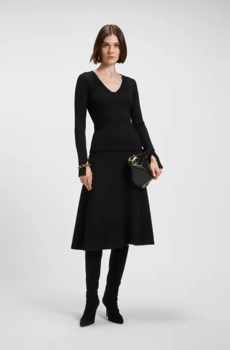 A-line skirt in boiled wool