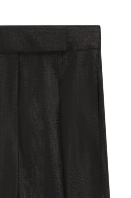 Regular-fit trousers with cropped, wide leg, Black