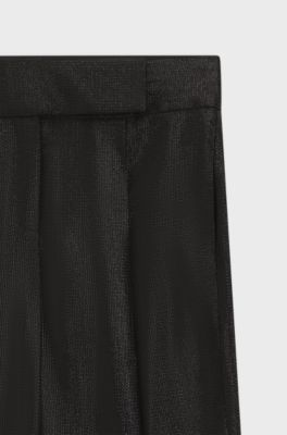 Regular-fit broek met iets korte, wijde pijpen, Zwart