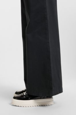 Platform trainers in patent faux leather, Black