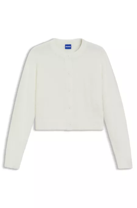 Relaxed-fit cardigan in furry yarn